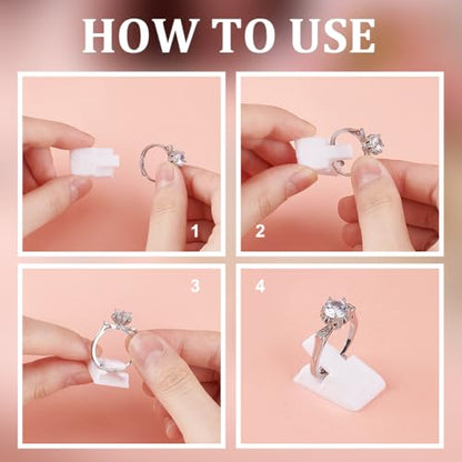 PH PandaHall 36pcs Plastic Ring Holder Small Ring Display Clip Ring Clips Single Ring Display Holder Ring Display Stands Organizer Rings Jewelry Display for Home Ring Trade Show, White - color: White