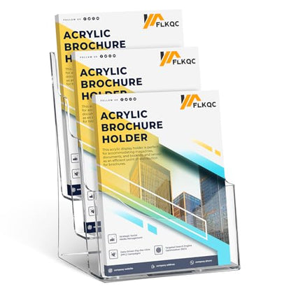 1 Pack Acrylic Brochure Holder 8.5 x 11, 3 Tier Display Stand - size: 1 Pack 3 Tier 8.5x11"