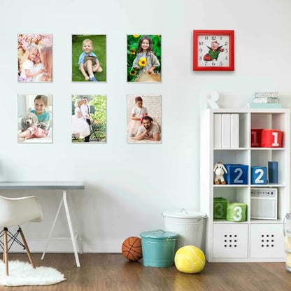 5x7 Acrylic Picture Frame,Set of 6,Clear Photo Frame Display 5x7 Pictures, Wall Mounted Clear Photo Frame Display Pictures for Home, School, Office - color: Vertical, size: 5x7"