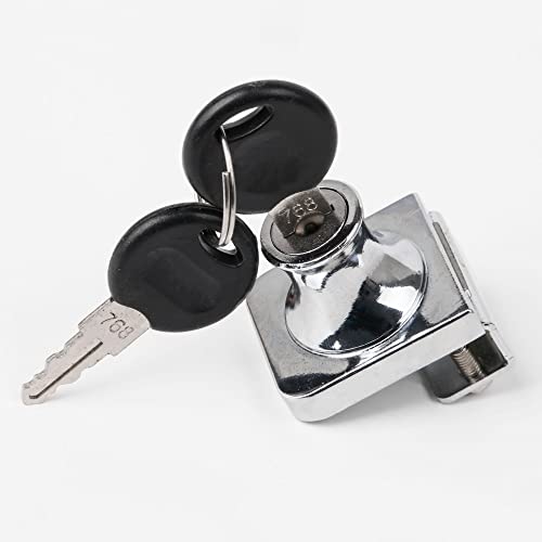 10mm Thickness Cabinet Display Case Glass Door Security Lock with 2 Keys and Fitting Parts Replacment Silver Tone