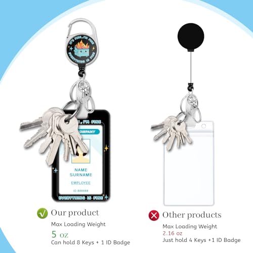 Hancynir Dumpster on Fire Lanyards for Id Badges with Retractable Reel Clip - color: Dumpster on Fire Blue