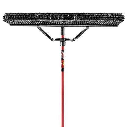 Libman Commercial 850 Smooth Surface Heavy Duty Push Broom, 65" Length, 36" Width, Black/Red (Pack of 3)