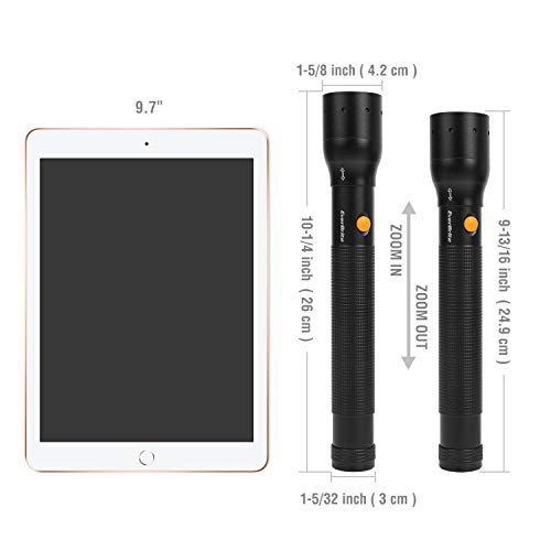 EverBrite Tactical Flashlight, 900 Lumen Zoomable, 3 Light Modes - color: Black, size: Large