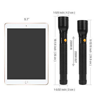 EverBrite Tactical Flashlight, 900 Lumen Zoomable, 3 Light Modes - color: Black, size: Large