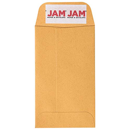 JAM PAPER #3 Coin Business Commercial Envelopes with Peel and Seal Closure - 2 1/2 x 4 1/4 - Brown Kraft Manila - 100/Pack - color: Brown Kraft Manila, size: 2.5 x 4.25 in Coin