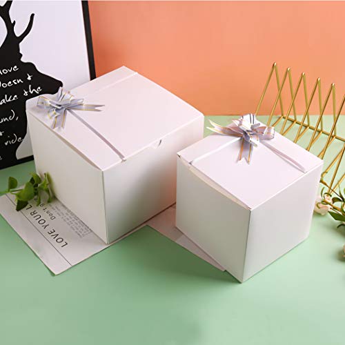 SHIPKEY 50PCS White Gift Boxes with Lids | 5x5x5 Inches Durable Square Gift Boxes | Gift Box for Wedding, Christmas, Holidays, Birthdays and All Other Occasions (13x13x13cm) - color: White, size: 5"x5"x5"-50 Pack