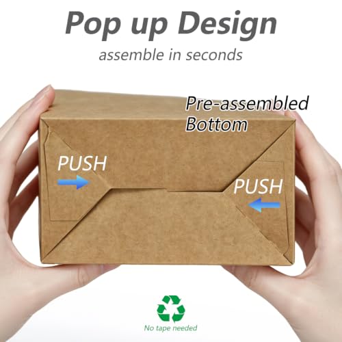 Aosric Small Kraft Gable Boxes 3.5 x 3.5 x 6.3 In, 30 Pack - color: Brown