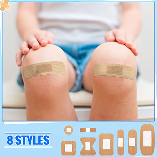 400 Pcs Bandages Bulk Various Sizes Waterproof Adhesive Bandages, 8 Styles - style: 8 Styles