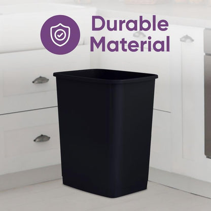 Superio Kitchen Trash Can 9 Gallon Slim Waste Bin 37 Qt Durable Plastic, Fit Small Spaces, Office, Bathroom, Under Counter (6, Black) - color: 6, Black, size: 9 Gallon