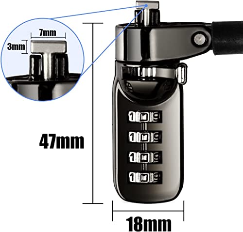 Laptop Cable Lock 4 Digital Combination Lock Security Computer Cable Lock Anti Theft Combination Lock Compatible for Tablet Laptop (2 Packs) - size: 2 Packs