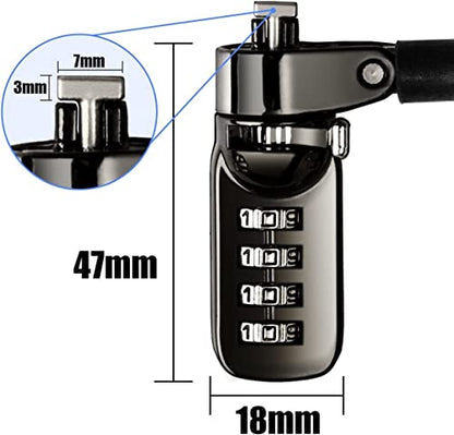 Laptop Cable Lock 4 Digital Combination Lock Security Computer Cable Lock Anti Theft Combination Lock Compatible for Tablet Laptop (2 Packs) - size: 2 Packs