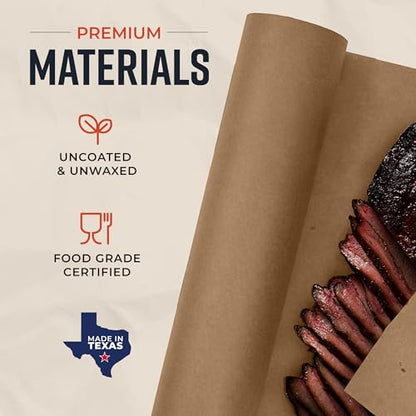 Bryco Goods (Pack of 2) Brown Butcher Paper Roll, 18 Inch x 100 Feet, Unbleached, Uncoated, Unwaxed, Food-Grade Kraft Paper for BBQ, Smoking, Grilling, and Wrapping Meat - Made in the USA - size: 18 Inches x 100 Feet (2-Pack)