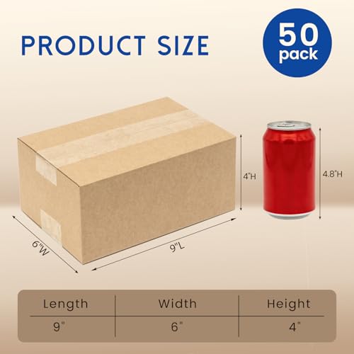 Mefleet 9x6x4" Shipping Boxes 50 Pack Corrugated Cardboard Box Brown - size: 9x6x4 inches (50 Pack)