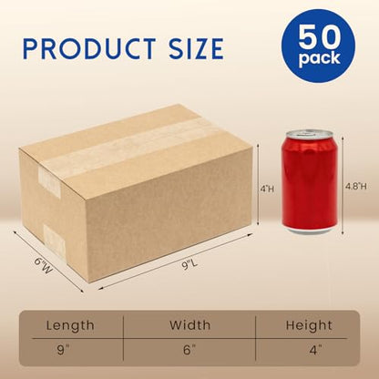 Mefleet 9x6x4" Shipping Boxes 50 Pack Corrugated Cardboard Box Brown - size: 9x6x4 inches (50 Pack)