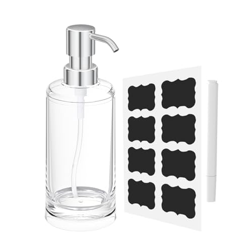 Clear Plastic Dish Soap Dispenser, 10 oz Pump Bottle for Kitchen & Bathroom - color: Clear