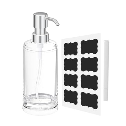 Clear Plastic Dish Soap Dispenser, 10 oz Pump Bottle for Kitchen & Bathroom - color: Clear