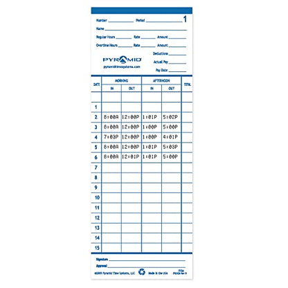 Pyramid Time Systems - Authentic Time Cards (42415PK3) - 300 Cards - size: 300 pk