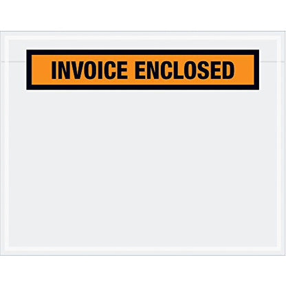 Aviditi PL23 Pre-Printed Envelope, Invoice Enclosed, 7 Length x 5-1/2 Width x 2 mil Thick, Orange (Case of 1000) by Aviditi - style: Panel Face