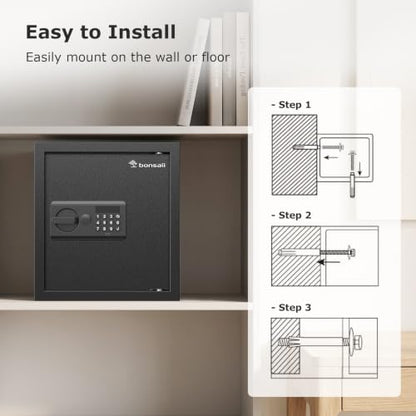 Bonsaii Security Safe Box With Keypad Lock 1.2 Cu.Ft for Cash Jewelry Home - size: 1.2 cu.ft.