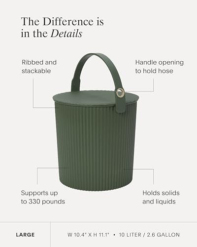 Martha by Martha Stewart Hachiman Large Bucket - color: Olive, size: Large