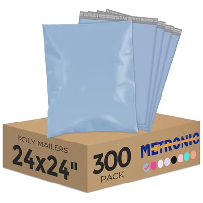 Metronic Poly Mailers 24x24 300PC Extra Large Shipping Bags for Business - color: Blue, size: 24x24 300PC