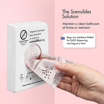 Scensibles Personal Care Disposal Bags Refill Box (50 Count) – for Tampons, Pads, Liners, Condoms & More – Discreet, Hygienic & Odor-Reducing