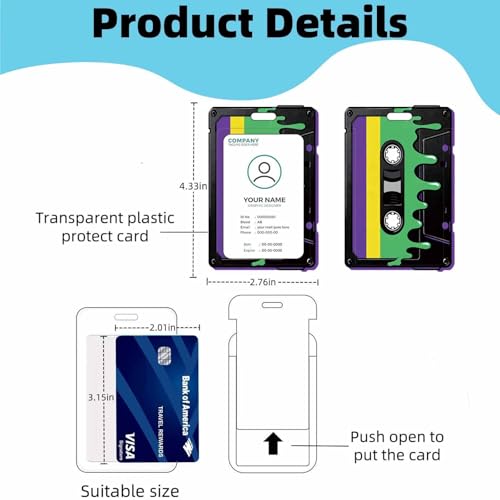 Vertical ID Badge Holder with Detachable Lanyard - Tape - color: Tape
