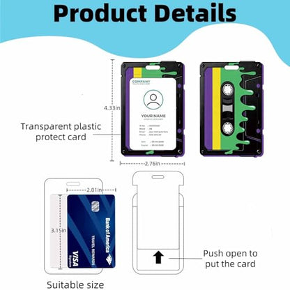 Vertical ID Badge Holder with Detachable Lanyard - Tape - color: Tape
