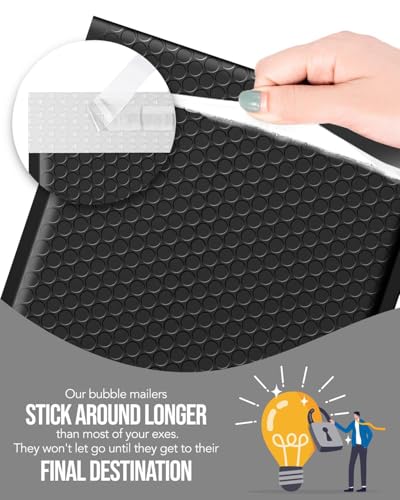 GSSUSA Black Bubble Mailers 10.5x16" 250 Pack Padded Envelopes Self Seal - color: Black, size: 10.5x16 250PC