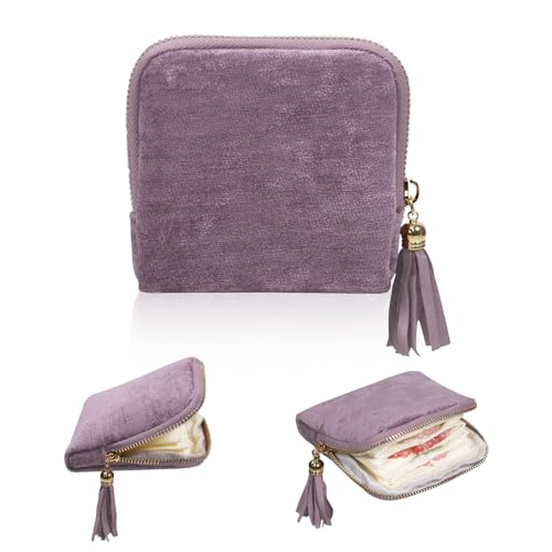 Stratalife Small Travel Jewelry Case, Velvet Storgae Pouch - color: Purple