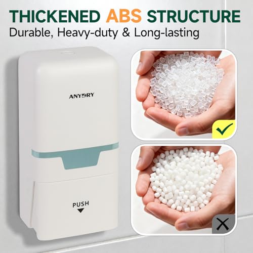 anydry Manual Liquid Soap Dispenser Wall Mount 27oz Large Capacity White - color: White