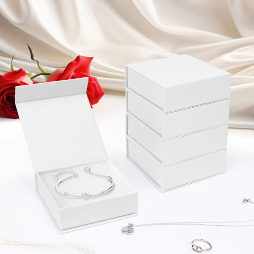 Jewelry Gift Boxes, 10 Pack 3.5x3.5x1.18 inch Small Jewelry Boxes, Small Gift Box for Necklaces Bracelet Earring Ring Gift packaging(White) - color: white1