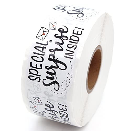 Special Surprise Inside Stickers, Funny Online Retailers Order Gifts Mailbox Paster, Coke Bag Packaging and Thank You Small Business and Other Purpose 1.7" L x 1.2" H 500 PCS - style: Special Surprise Inside Stickers