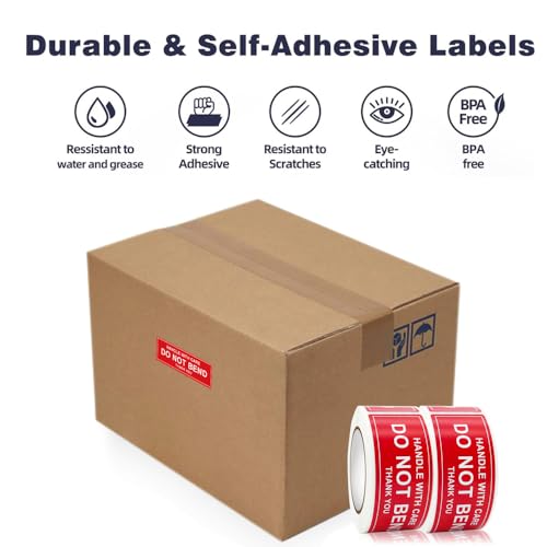 Do Not Bend Stickers - 150 Pcs 1x3 inch Shipping Protection for Photos, Documents, Artwork, and Mailers: Clear Message, Strong Adhesive - color: Do Not Bend