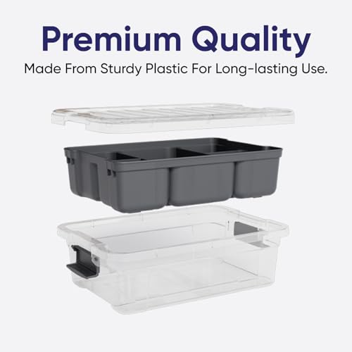 Superio Mini Storage Container Organizing Bin with Removable Tray Plastic Tools, Sewing, Crafts Box, 1.25 Qt. - size: X Mini 1.25 Qt. Flat