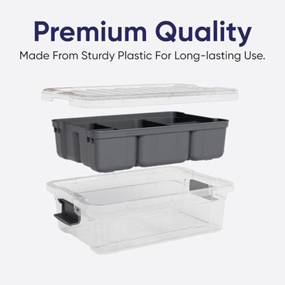 Superio Mini Storage Container Organizing Bin with Removable Tray Plastic Tools, Sewing, Crafts Box, 1.25 Qt. - size: X Mini 1.25 Qt. Flat