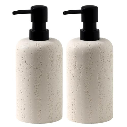 Soap Dispenser Set, 2 PCS 13.53 OZ Luxurious Empty Bottles Ivory - color: Ivory White