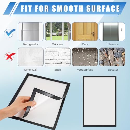 12 Pack Magnetic Sign Holder 11 x 17 inches with Magnetic Border - color: 12 Pack Black, size: 11 x 17