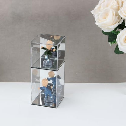 Mirrored Clear Acrylic Box for Collectibles Display, 4x4x4Inch - size: 4x4x4Inch