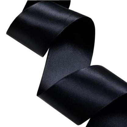 Black Satin Ribbon 1.5 Inch for Gift Wrapping, 50 Yards in Length - color: Black, size: 1.5"