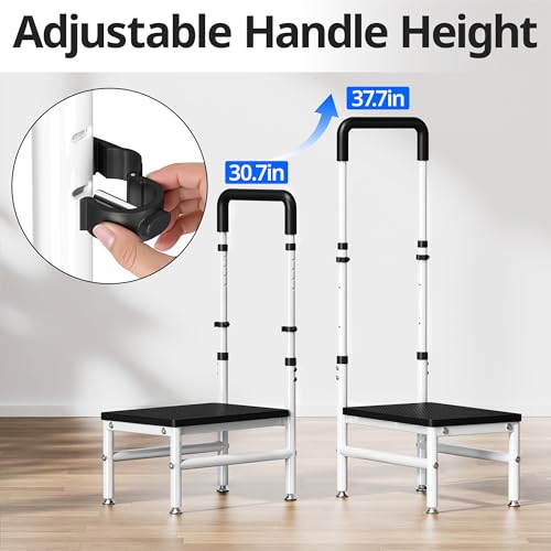 Step Stool with Handle for Adults and Seniors, Heavy Duty One Step Stool