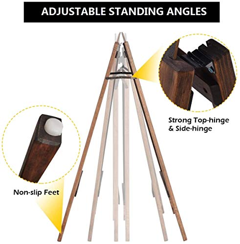ReunionG A-Frame Wooden Chalkboard, Double-Sided Rustic Standing Blackboard, Removable Archaistic Sidewalk Chalkboard, Indoor and Outdoor Menu Sign Board, Wedding Signage Easel (40" x 26")