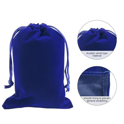 HRX Package 20pcs Velvet Bags 5x7 in for Jewelry Gift Packaging (Blue) - color: Blue
