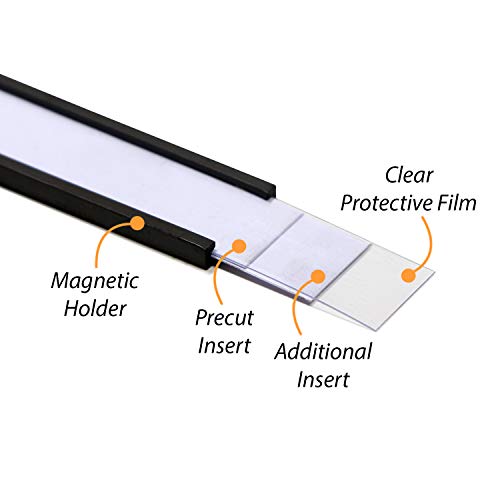 SmartSign Magnetic 'C' Channel Label Holders for Metal Racks and Shelves | 0.5" x 4" Pack of 25 - size: 0.5" x 4"