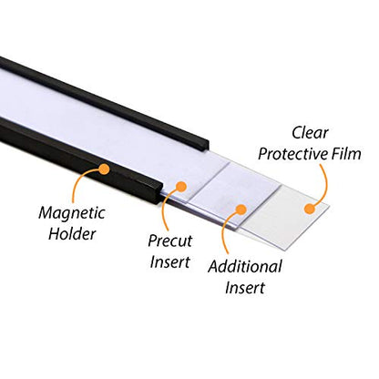 SmartSign Magnetic 'C' Channel Label Holders for Metal Racks and Shelves | 0.5" x 4" Pack of 25 - size: 0.5" x 4"