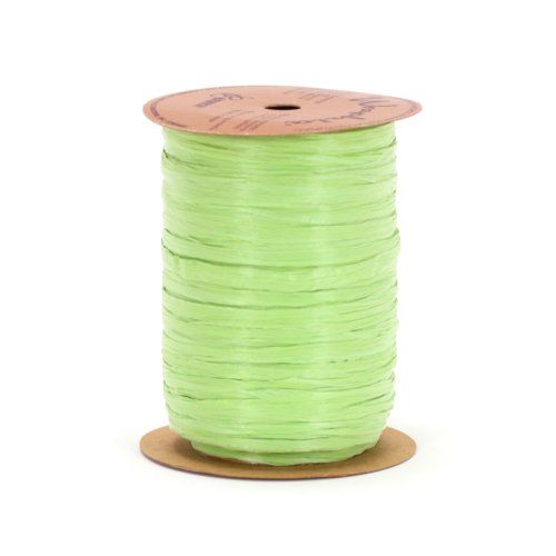 BERWICK Offray 1/4'' Wide Matte Raffia Ribbon, Celadon Green, 100 Yards - color: Celadon, size: 7MM