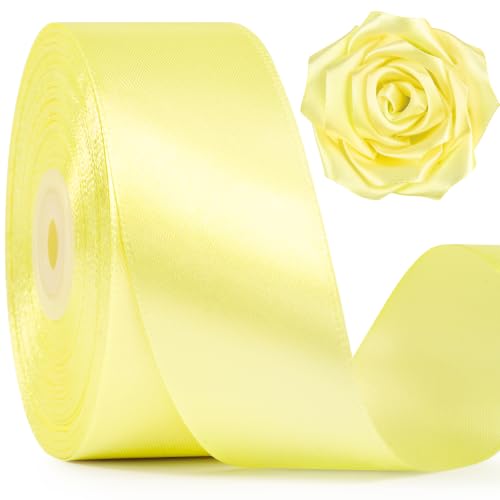 Mauproy Baby Maize Satin Ribbon, 1-1/2 Inch, 50 Yards - color: Baby Maize