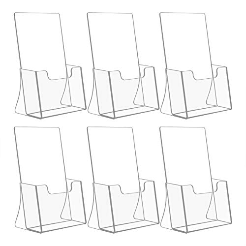 NIUBEE 6 Pack 8.5'' x 5.5'' Acrylic Bi-fold Brochure Holder,Clear Plastic Counter top Flyer Organizers - size: 8.5" x 5.5", style: 6 Pack