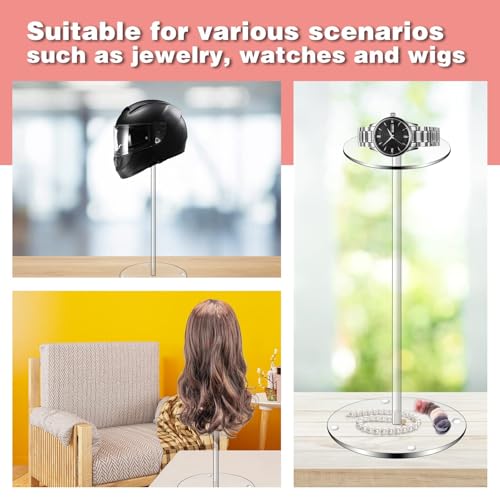 Acrylic Hat Display Stand 4 Pack- Thickened Base for Helmet, Wig, Cowboy Hat, Baseballcap, Closet Holder Rack Organizer( 11.8Inch Height) - style: 4-Pack