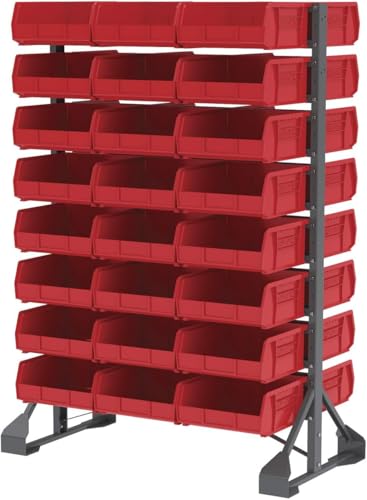 Akro-Mils 30235 AkroBins Plastic Storage Bins, 11"x11"x5", Red, 6-Pack - color: Red